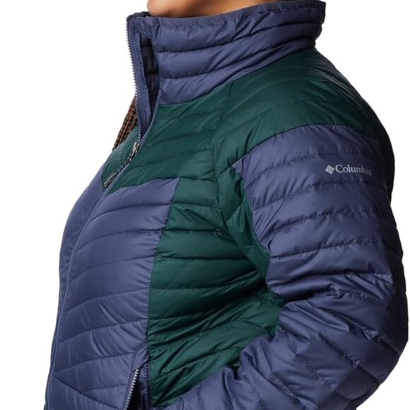 🆕Columbia Women's Powder Lite II FZ Jacket- Medium- Nocturnal / Spruce- Authent - Picture 3 of 6